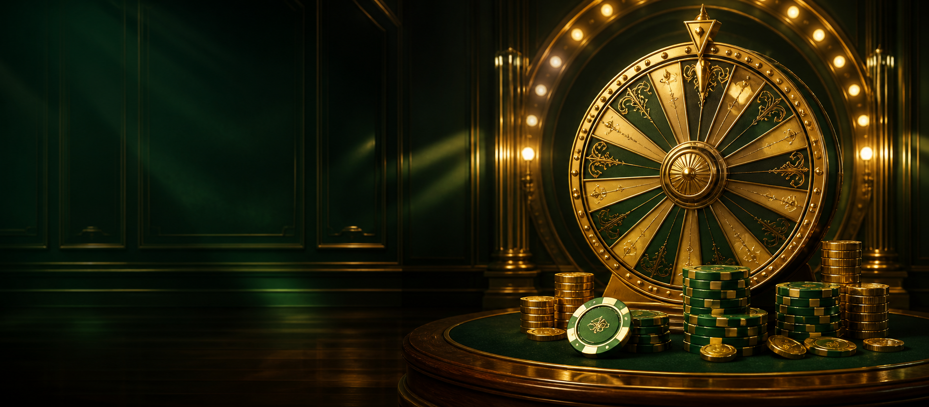 Золотое колесо и зеленые фишки Joy Casino